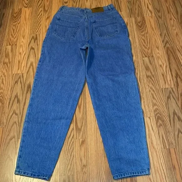 VTG Mom Jeans, bright blue, high waisted, tapered leg, 7/8 - Picture 9 of 11